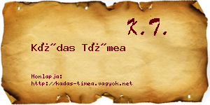 Kádas Tímea névjegykártya